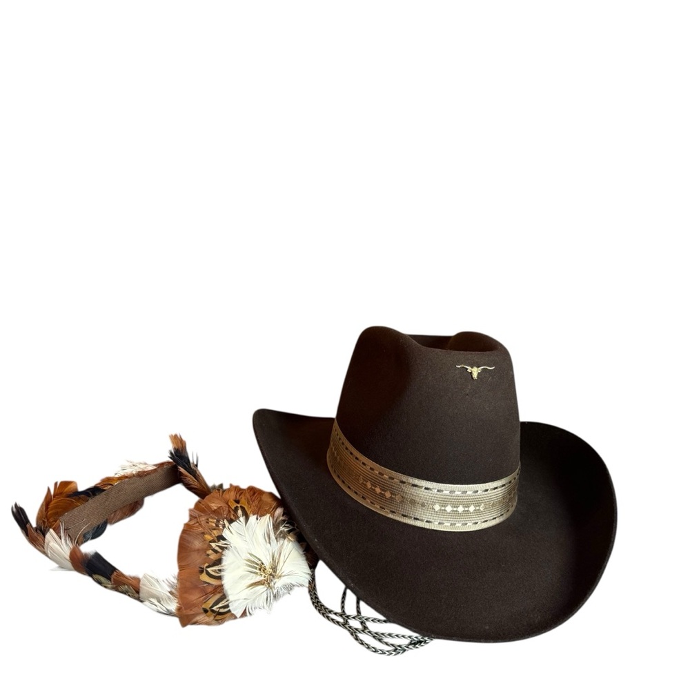 VINTAGE MASTER HATTERS OF TEXAS WESTERN FELT HAT – AUTHENTIC WESTERN TRAILS - Picture 8 of 14